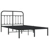 Sengeramme i metall med sengegavl svart 120x200 cm