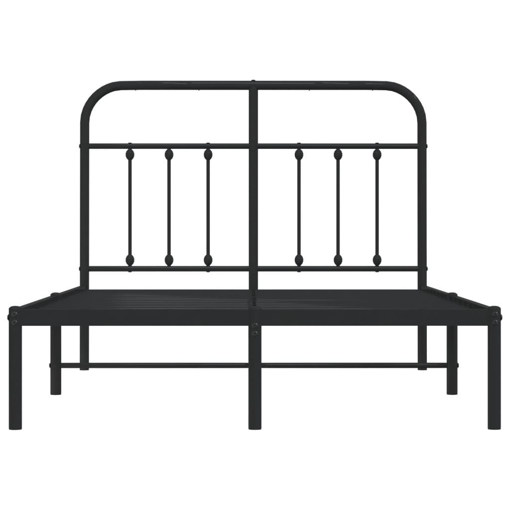 Sengeramme i metall med sengegavl svart 120x200 cm
