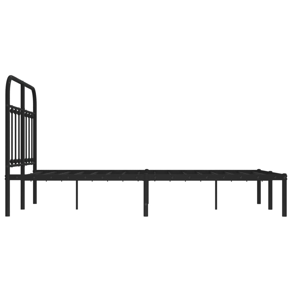 Sengeramme i metall med sengegavl svart 120x200 cm