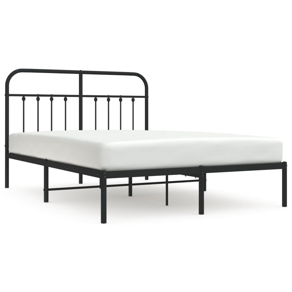 Sengeramme i metall med hodegavl svart 140x190 cm