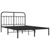 Sengeramme i metall med hodegavl svart 140x190 cm