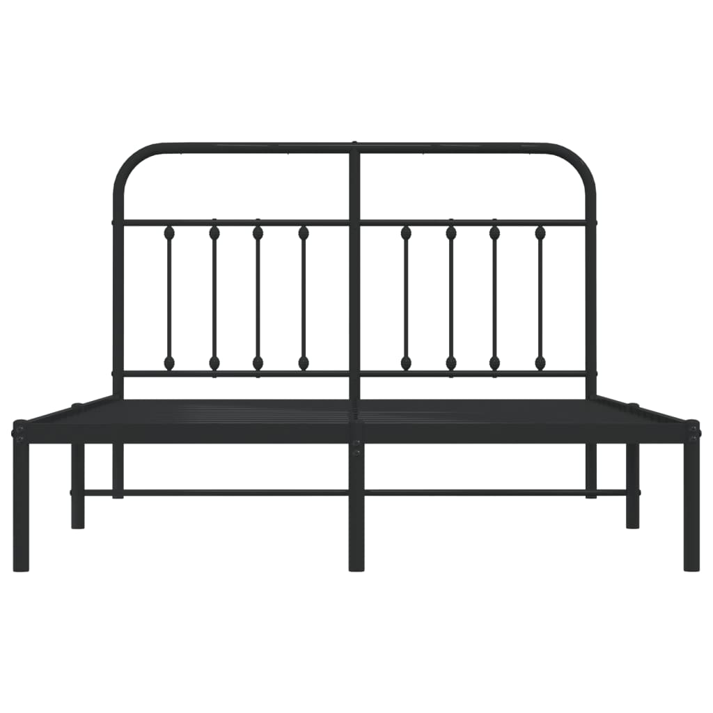Sengeramme i metall med hodegavl svart 140x190 cm