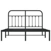 Sengeramme i metall med hodegavl svart 140x190 cm