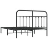 Sengeramme i metall med hodegavl svart 140x190 cm