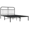 Sengeramme i metall med sengegavl svart 140x200 cm