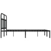 Sengeramme i metall med sengegavl svart 140x200 cm