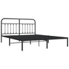 Sengeramme i metall med sengegavl svart 183x213 cm