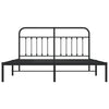 Sengeramme i metall med sengegavl svart 183x213 cm