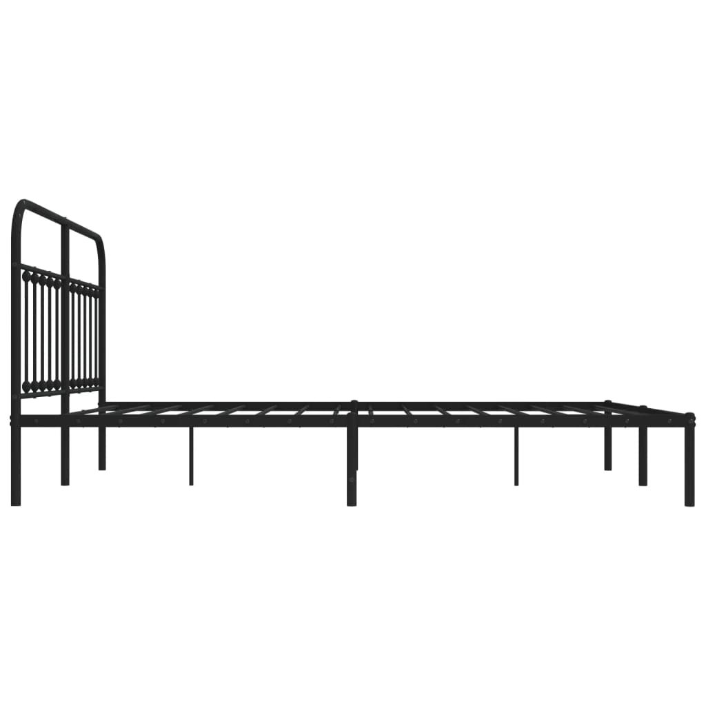 Sengeramme i metall med sengegavl svart 183x213 cm