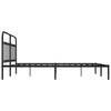Sengeramme i metall med sengegavl svart 183x213 cm
