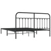 Sengeramme i metall med sengegavl svart 183x213 cm