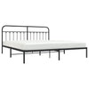 Sengeramme i metall med sengegavl svart 193x203 cm