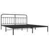 Sengeramme i metall med sengegavl svart 193x203 cm
