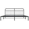 Sengeramme i metall med sengegavl svart 193x203 cm