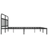 Sengeramme i metall med sengegavl svart 193x203 cm