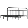 Sengeramme i metall med sengegavl svart 193x203 cm