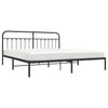 Sengeramme i metall med sengegavl svart 200x200 cm