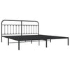 Sengeramme i metall med sengegavl svart 200x200 cm