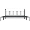 Sengeramme i metall med sengegavl svart 200x200 cm