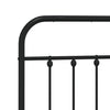 Sengeramme i metall med sengegavl svart 200x200 cm