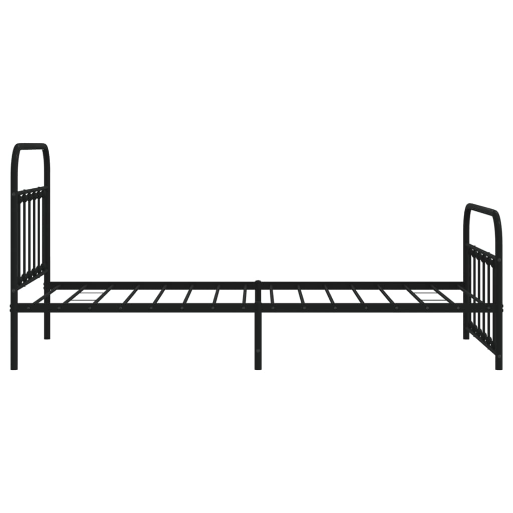 Sengeramme i metall med hode- og fotgavl svart 100x200 cm