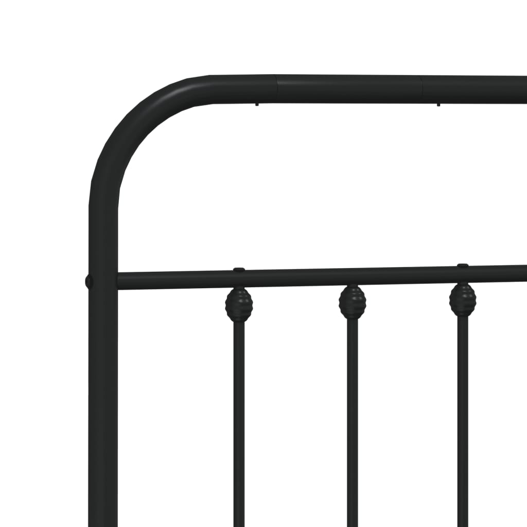 Sengeramme i metall med hode- og fotgavl svart 120x190 cm