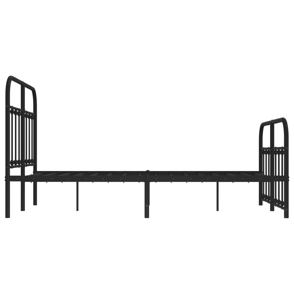 Sengeramme i metall med hode- og fotgavl svart 120x200 cm