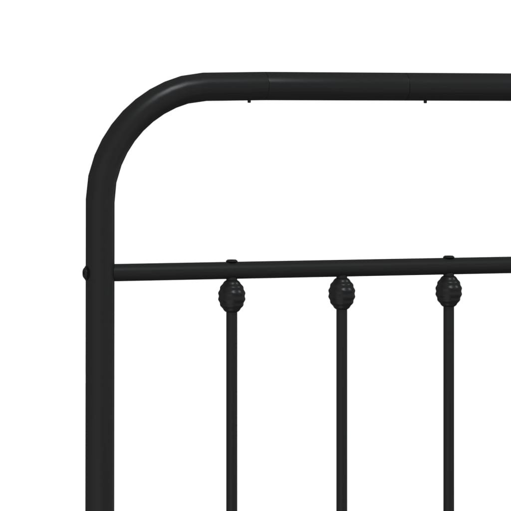 Sengeramme i metall med hode- og fotgavl svart 120x200 cm