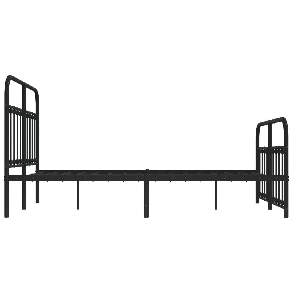 Sengeramme i metall med hode- og fotgavl svart 140x200 cm