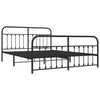 Sengeramme i metall med hode- og fotgavl svart 183x213 cm