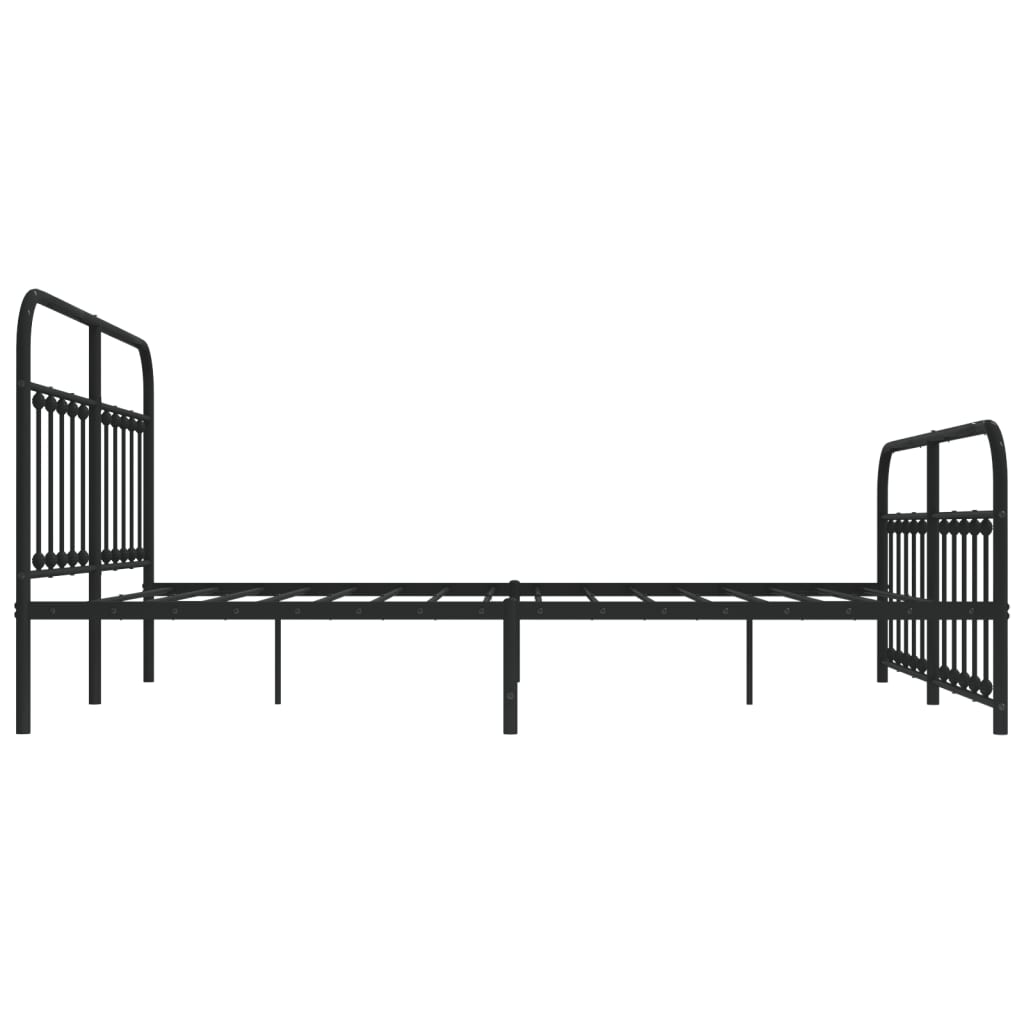 Sengeramme i metall med hode- og fotgavl svart 183x213 cm