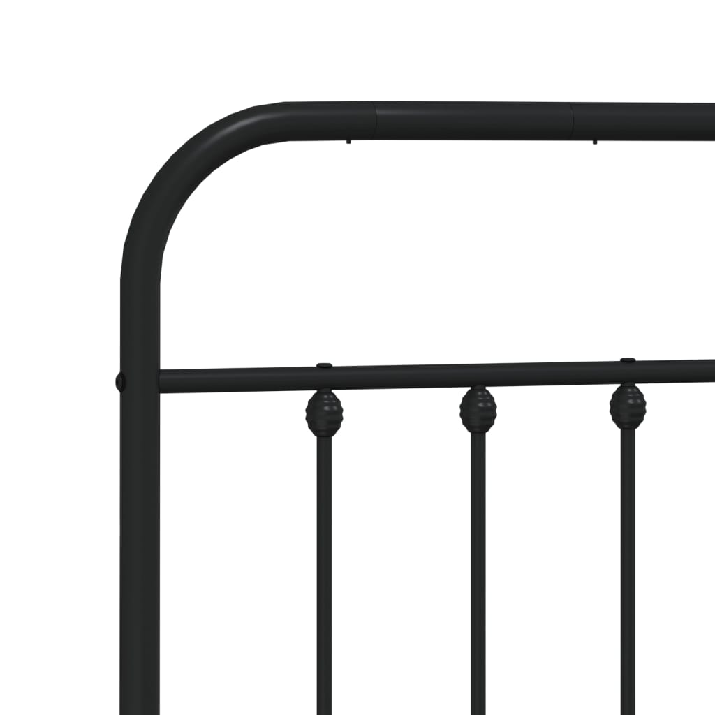 Sengeramme i metall med hode- og fotgavl svart 193x203 cm