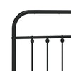 Sengeramme i metall med hode- og fotgavl svart 200x200 cm