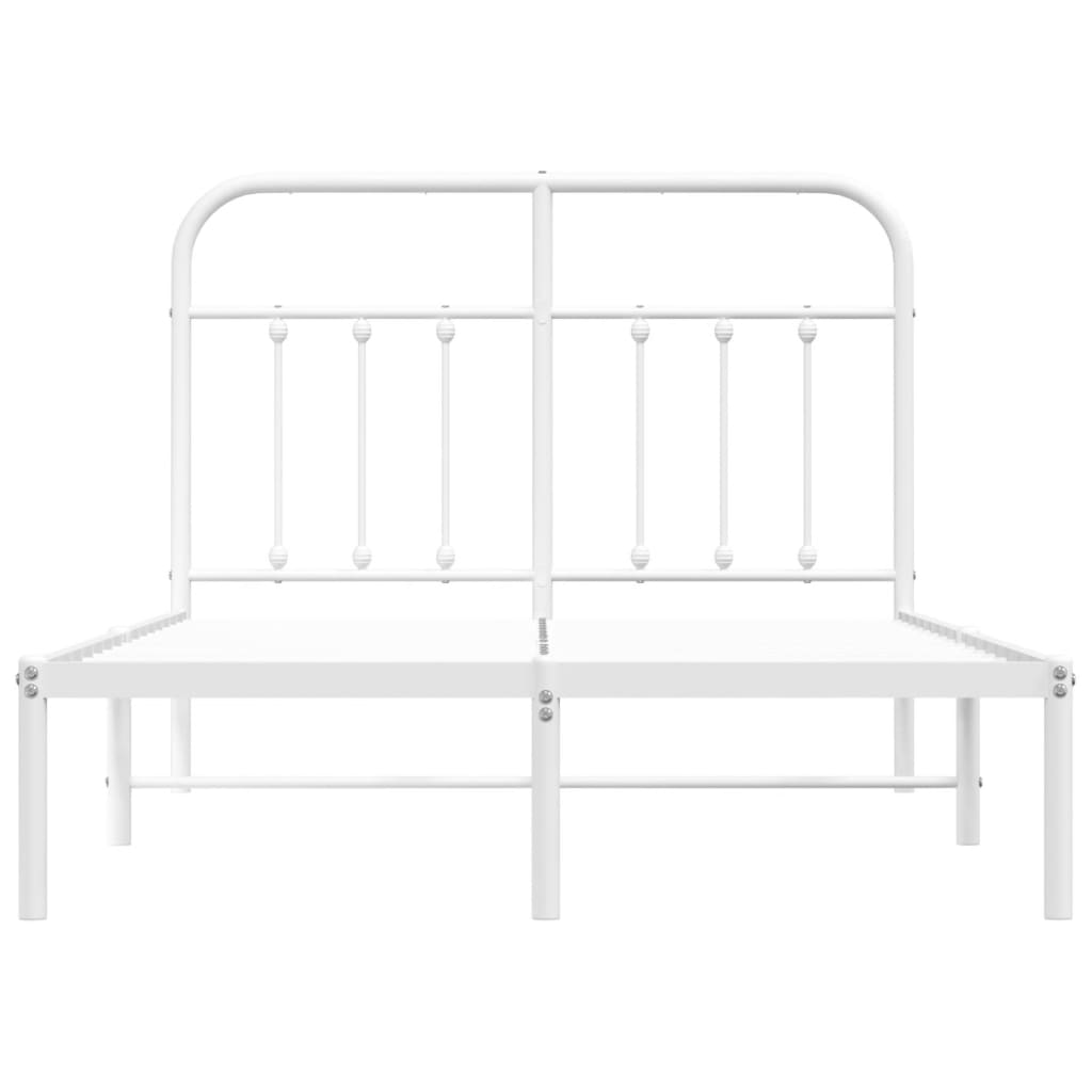 Sengeramme i metall med hodegavl hvit 120x190 cm