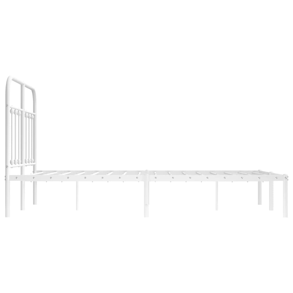 Sengeramme i metall med hodegavl hvit 120x190 cm