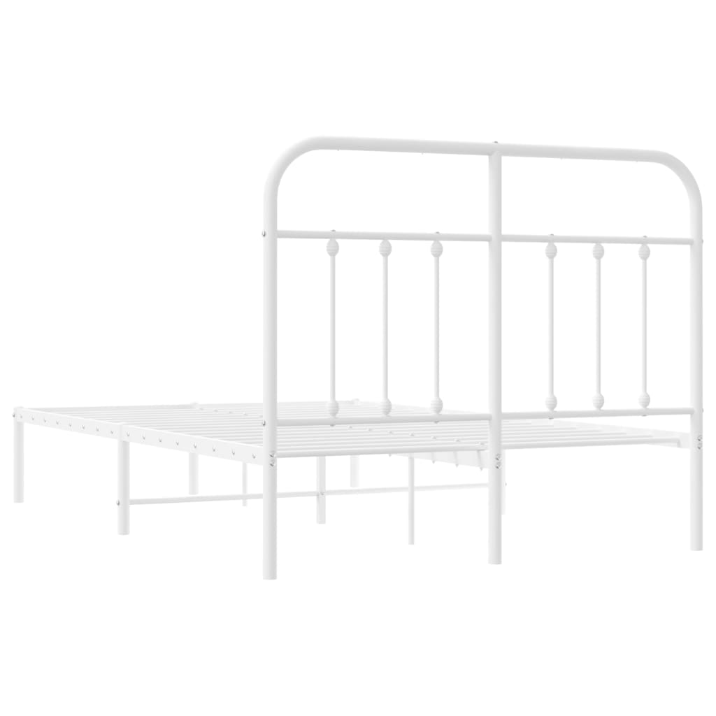 Sengeramme i metall med hodegavl hvit 120x190 cm