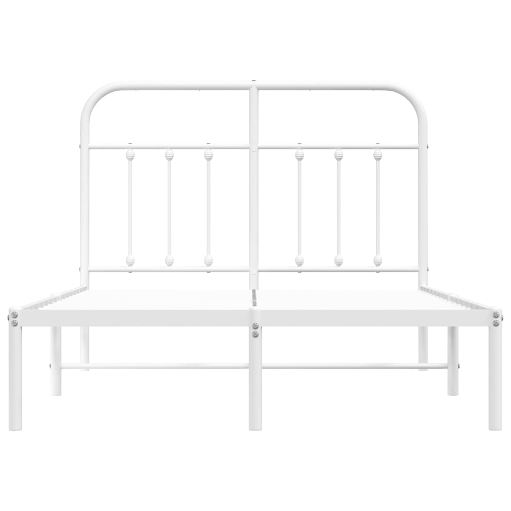 Sengeramme i metall med hodegavl hvit 120x200 cm