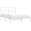 Sengeramme i metall med sengegavl hvit 150x200 cm