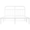 Sengeramme i metall med sengegavl hvit 150x200 cm