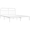 Sengeramme i metall med sengegavl hvit 180x200 cm