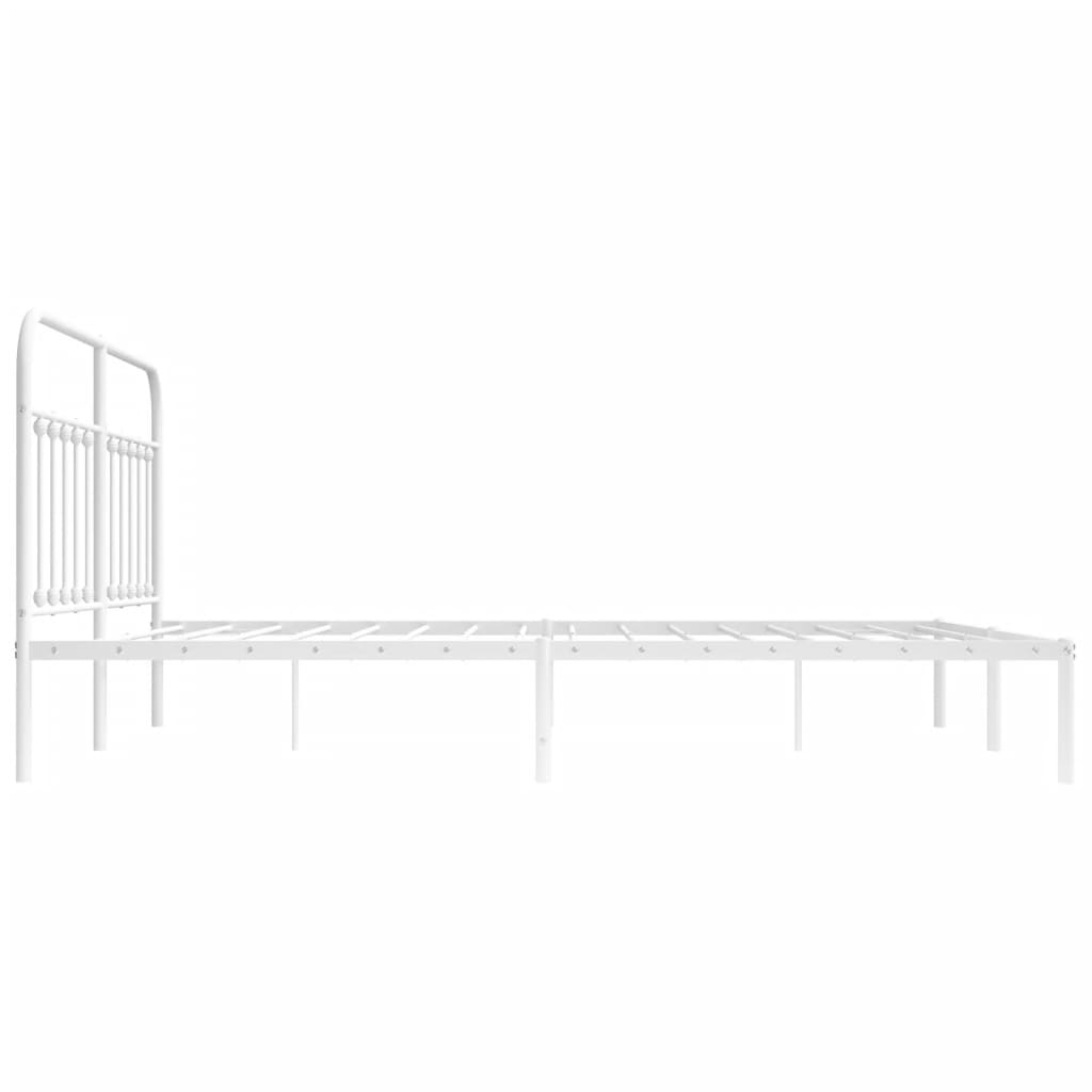 Sengeramme i metall med sengegavl hvit 180x200 cm