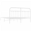 Sengeramme i metall med sengegavl hvit 180x200 cm