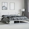 Sengeramme i metall med hodegavl hvit 193x203 cm