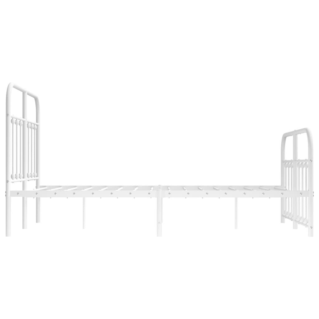 Sengeramme i metall med hode- og fotgavl hvit 120x190 cm