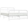 Sengeramme i metall med hode- og fotgavl hvit 183x213 cm
