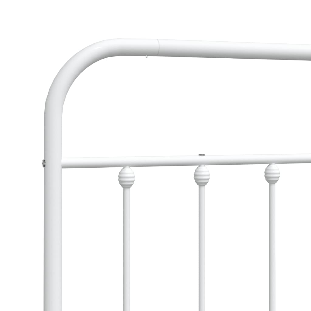 Utskiftbar sengegavl i metall hvit 75 cm
