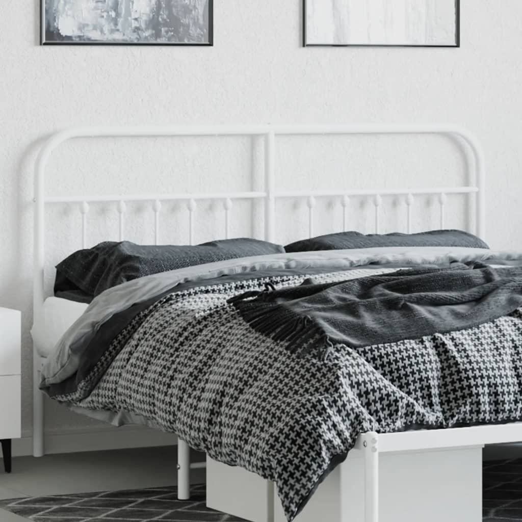 Utskiftbar sengegavl i metall hvit 180 cm
