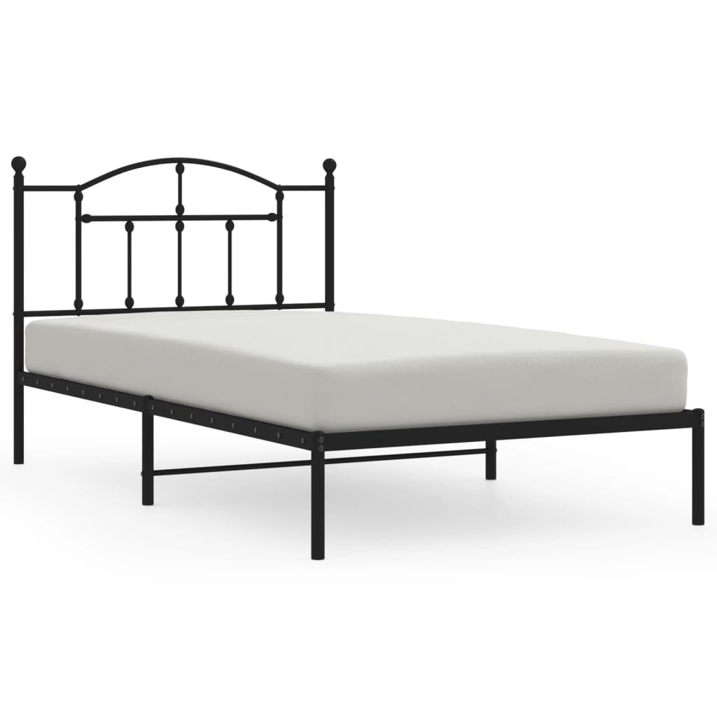 Sengeramme i metall med hodegavl svart 107x203 cm
