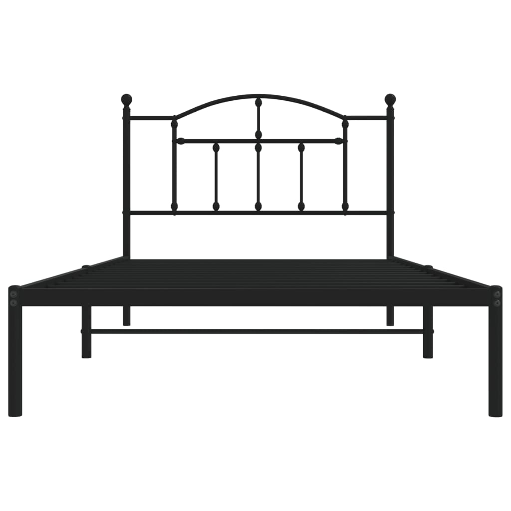 Sengeramme i metall med hodegavl svart 107x203 cm