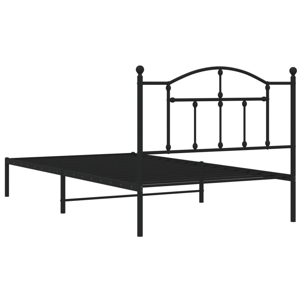 Sengeramme i metall med hodegavl svart 107x203 cm